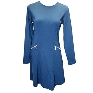 Michael Kors Black Long Sleeve Dress 8 New Gold Zippers